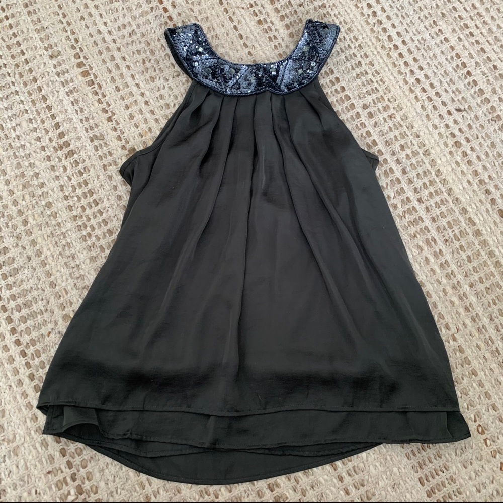 Adiva Silky Top With Beaded Neckline